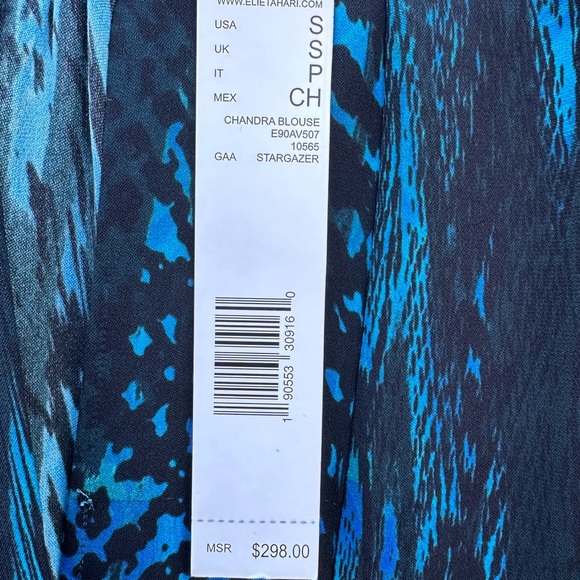 Tahari Bohemian Boho Gypsy Elegant Silk Blouse - Picture 5 of 9